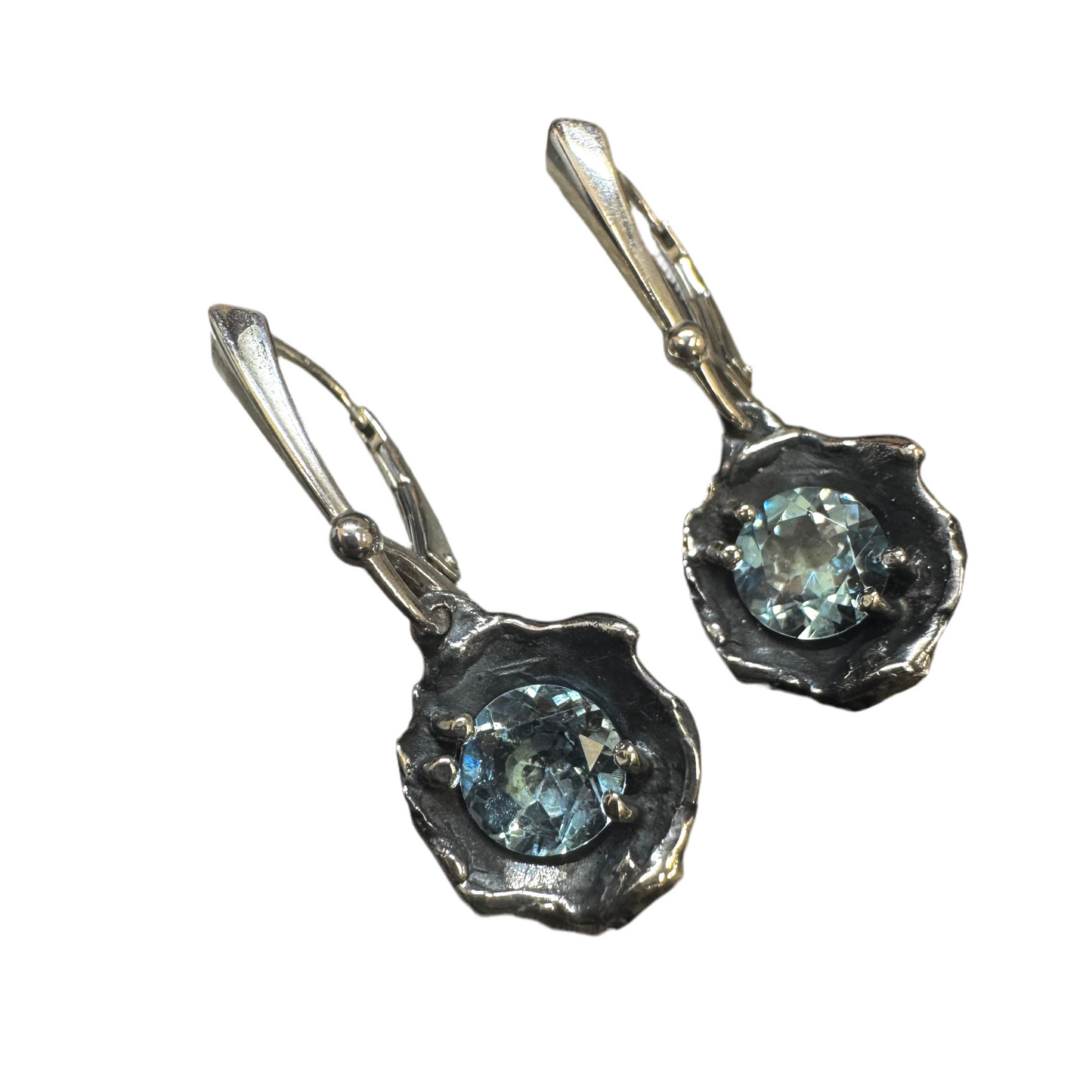 Sky Blue Topaz hinge back Earrings