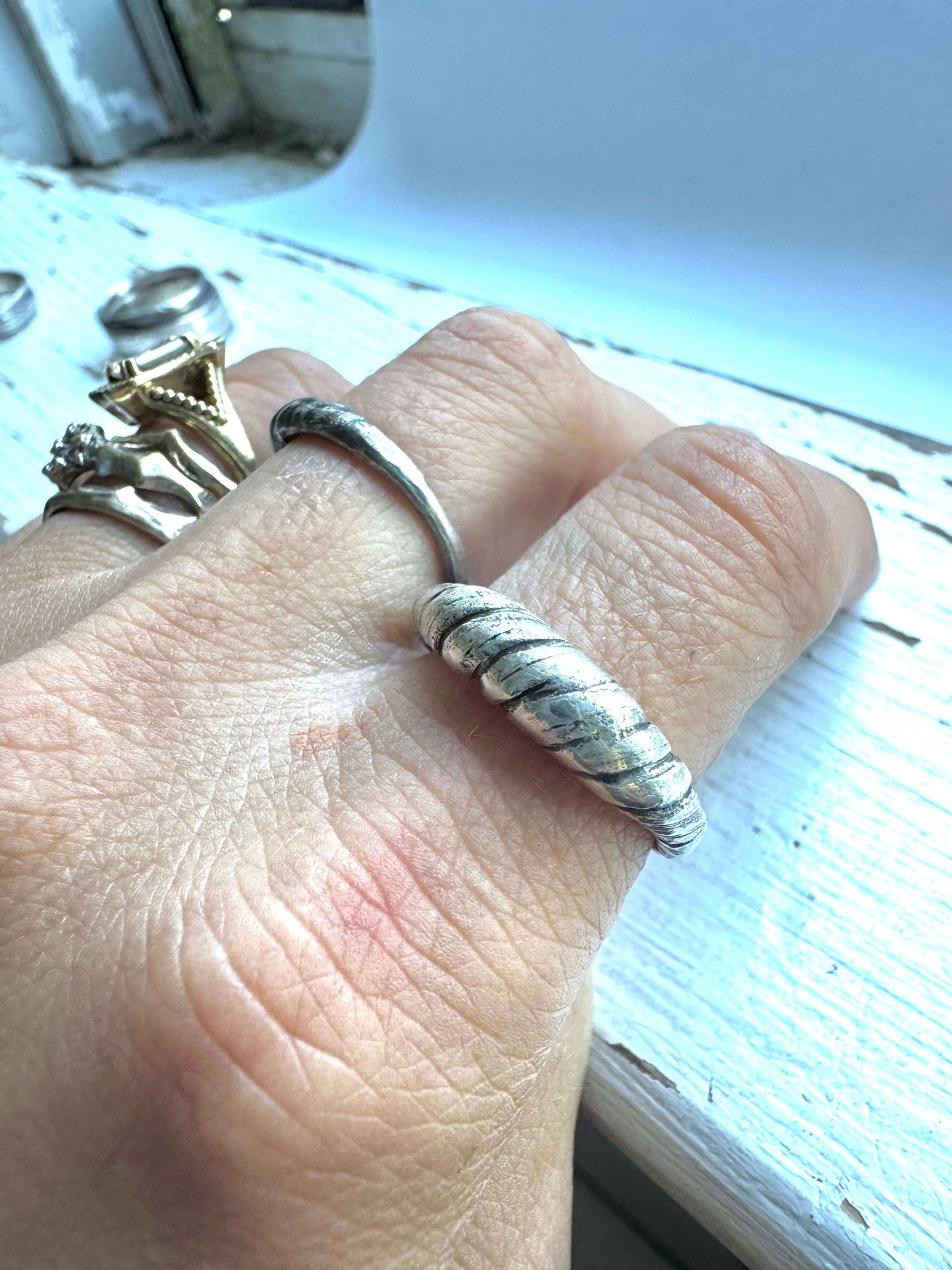 Mitsuro Hikime rope wrap ring in sterling silver size 8