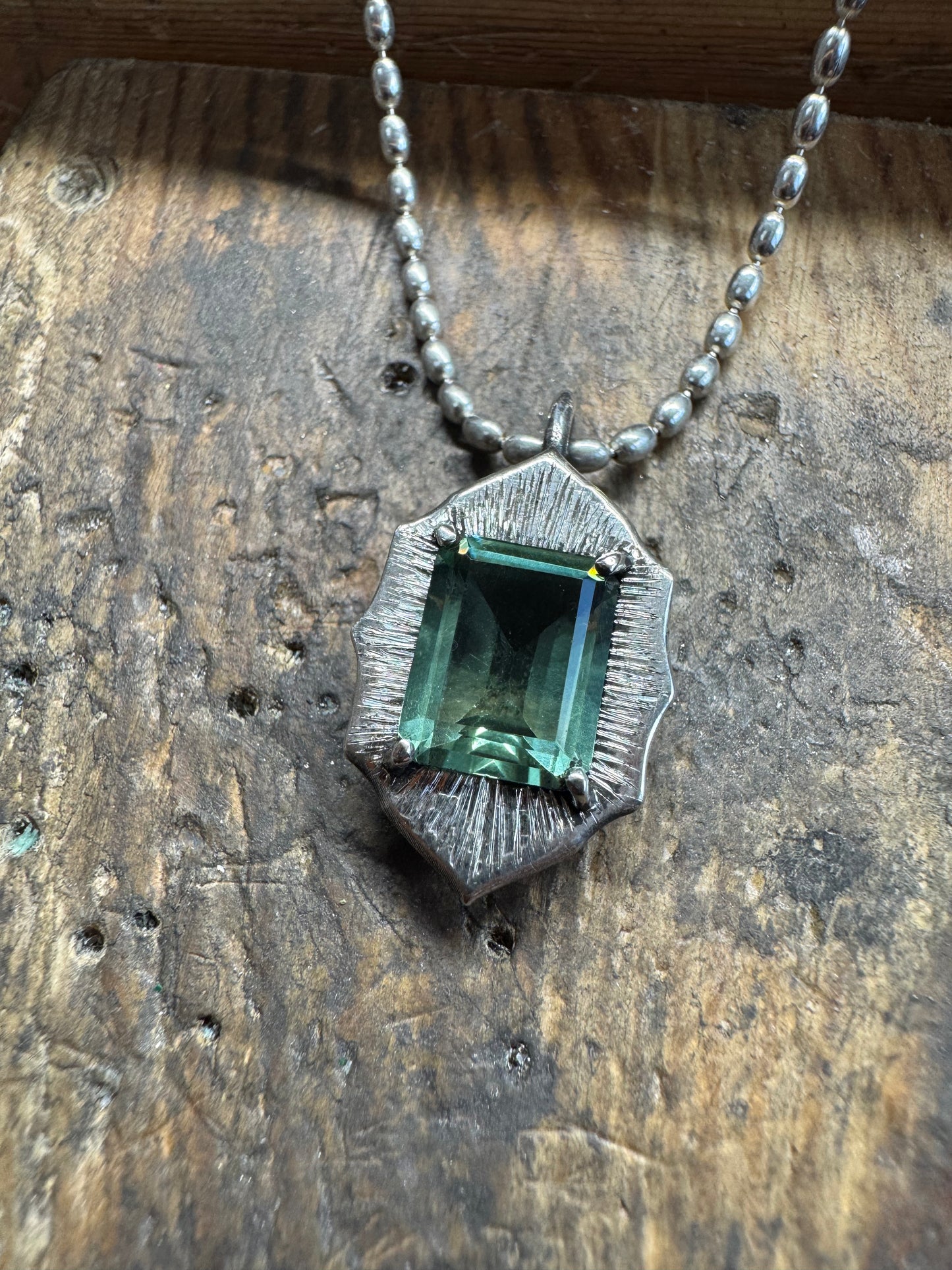 Green Amethyst Sterling Silver pendant