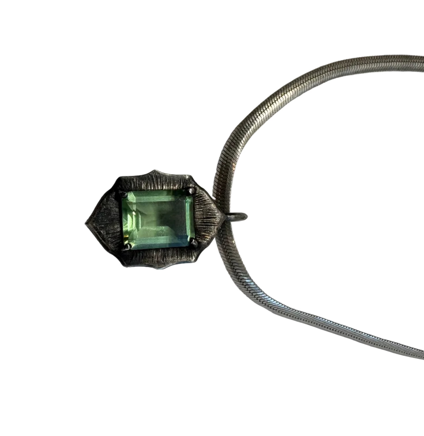 Green Amethyst Sterling Silver pendant