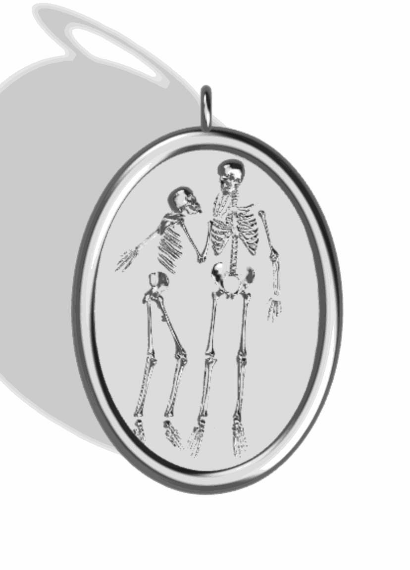 Silver necklace with The Longest Kiss pendant inspired by ancient lovers of Hasanlu symbolizing timeless love