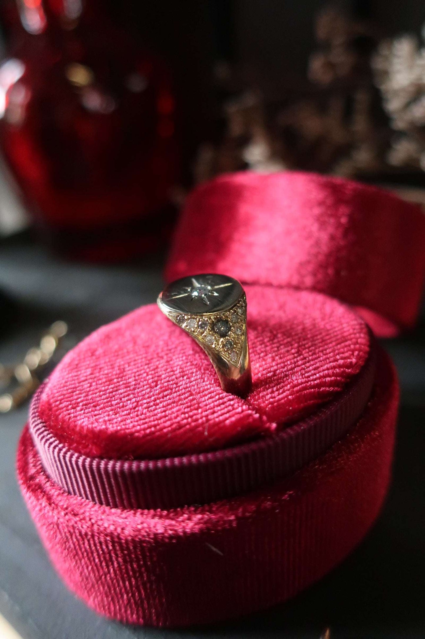 Compass Signet Diamond Ring - Mary Gallagher