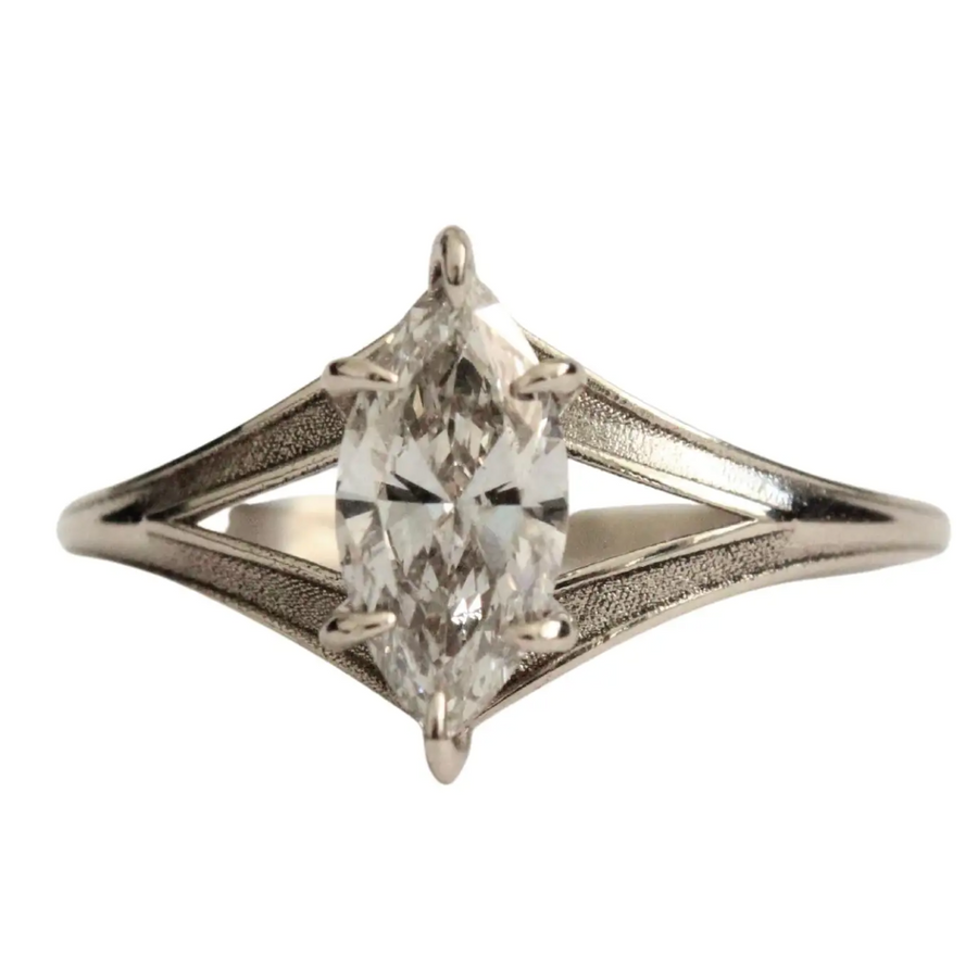 Marquise Diamond Ring in 14 Karat White Gold - Mary Gallagher