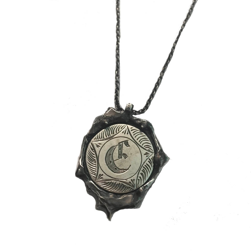 C Coin Vintage pre-Civil War dime pendant on 20 inch sterling chain
