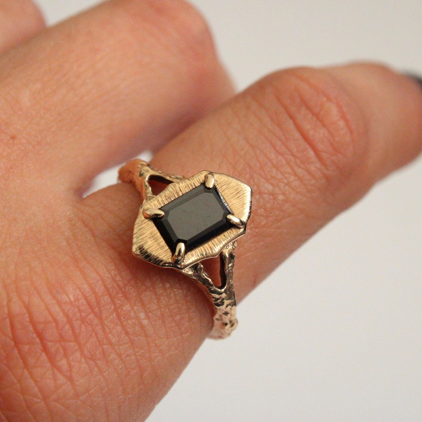 Setting- Emerald Cut Diamond Ring in 14 Karat Yellow Gold