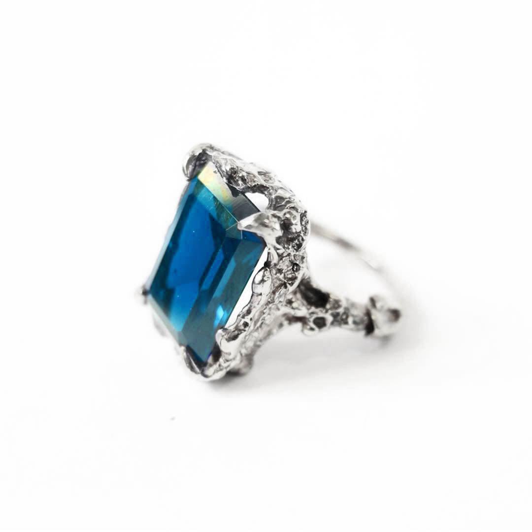 Gold London Blue Topaz Cocktail Ring - Mary Gallagher