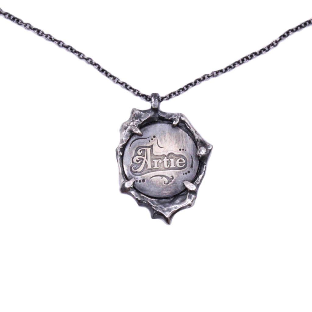 Victorian Era Auntie love token engraved on 1848 silver dime representing love tokens
