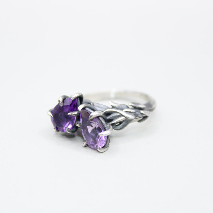 Moi et Toi Pear Ring Amethyst