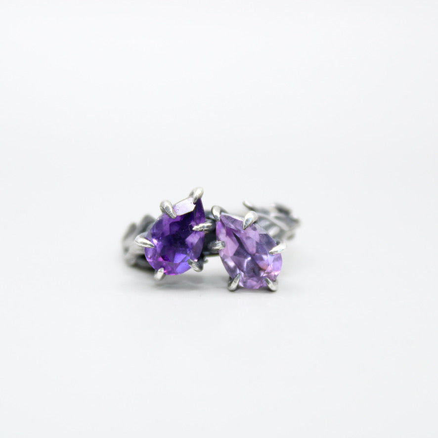 Moi et Toi Pear Ring Amethyst