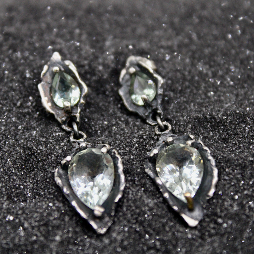 Green Amethyst Drop Earrings