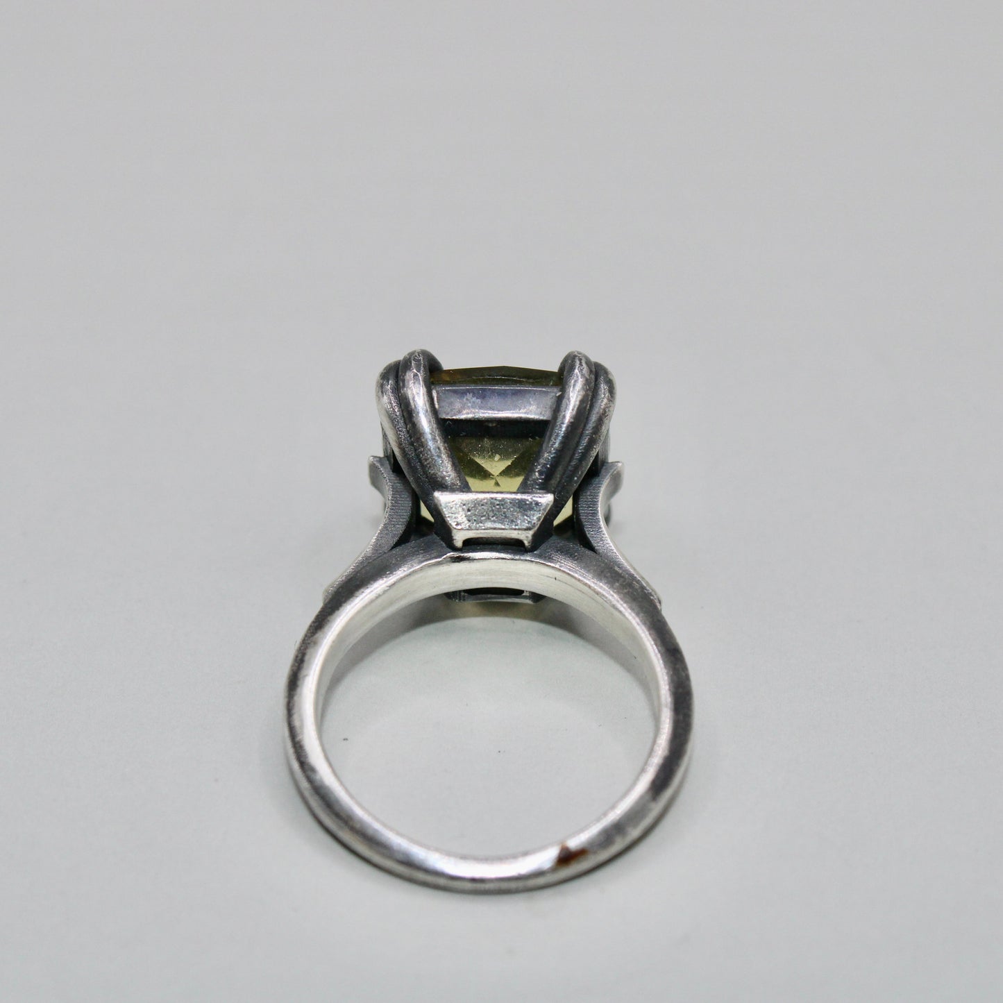 Double Claw Ring with Green Topaz