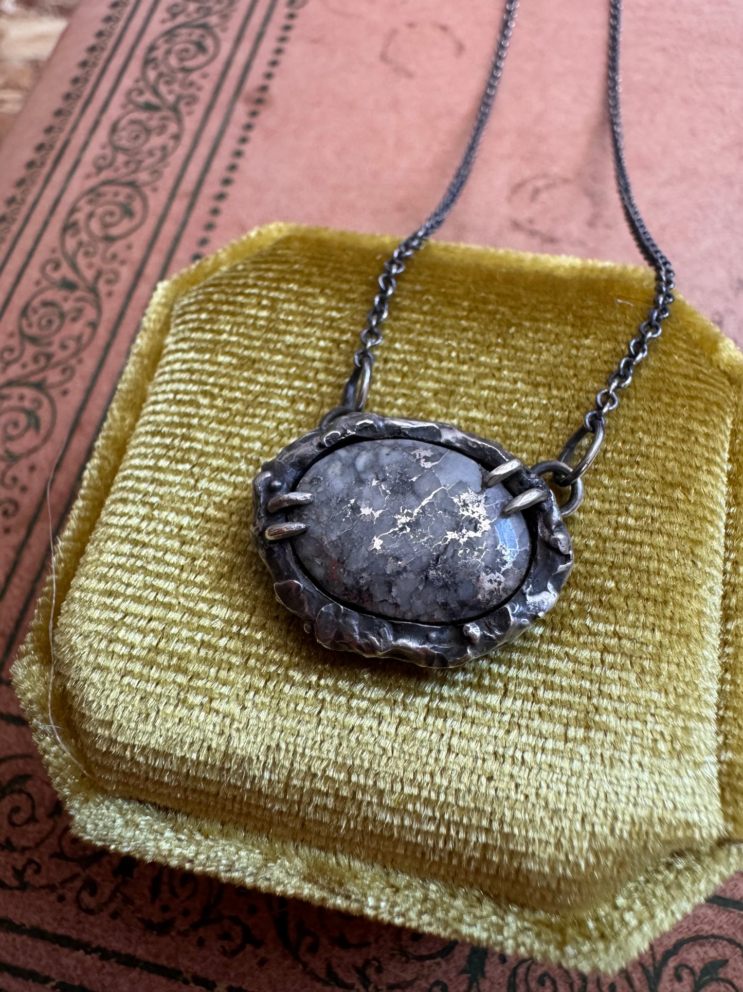 Silver veined quartz