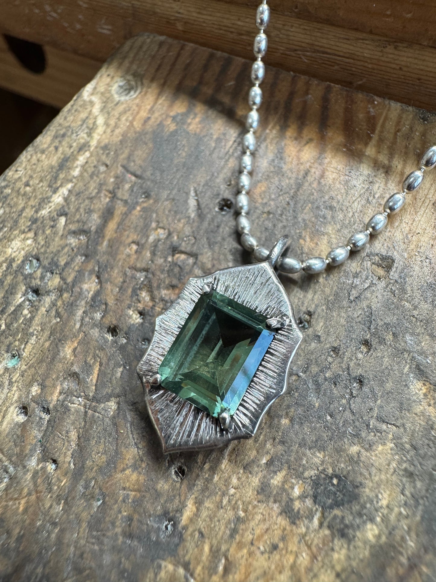 Green Amethyst Sterling Silver pendant