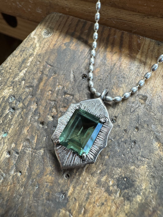 Green Amethyst Sterling Silver pendant