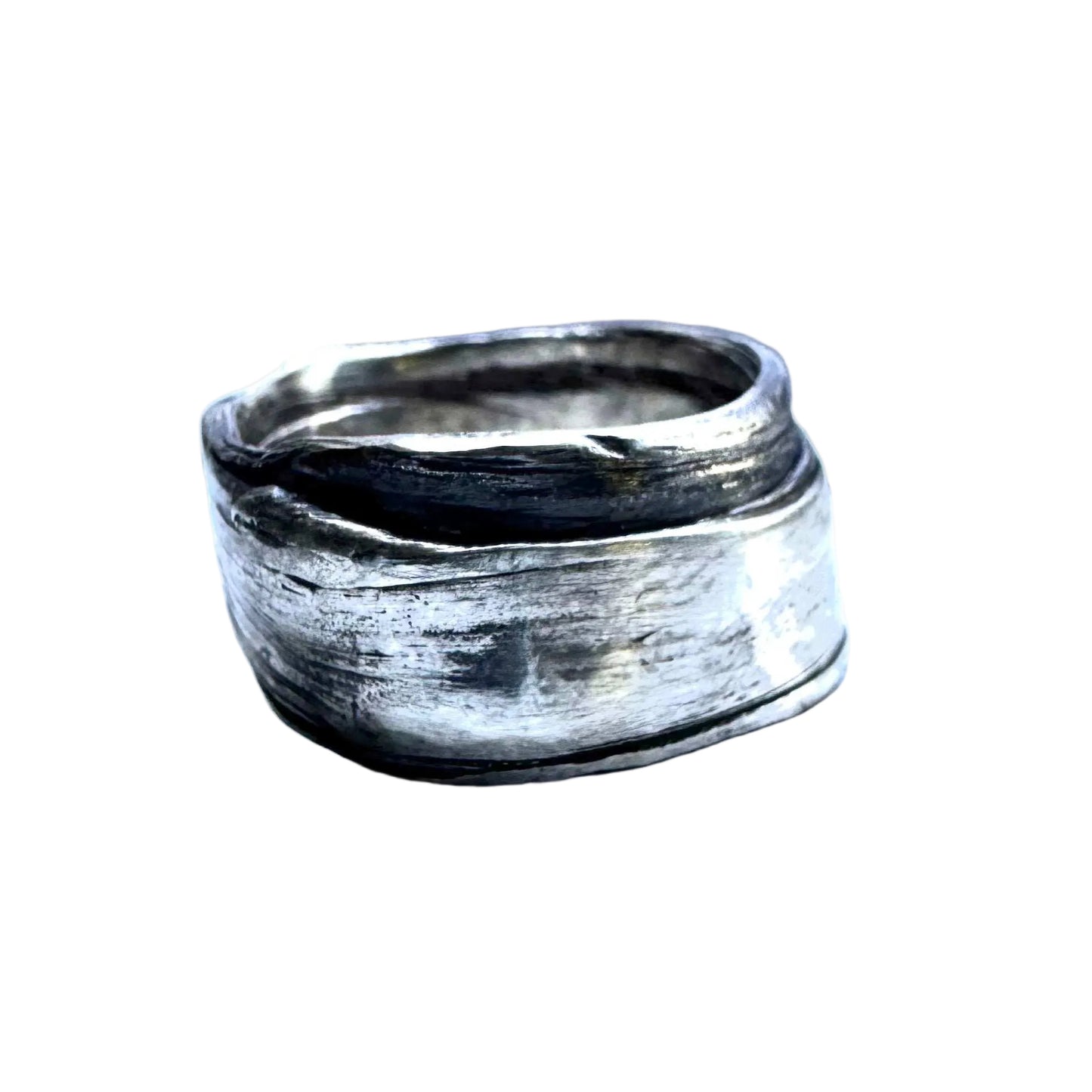 Thick wrap cigar band in sterling silver size 7.5