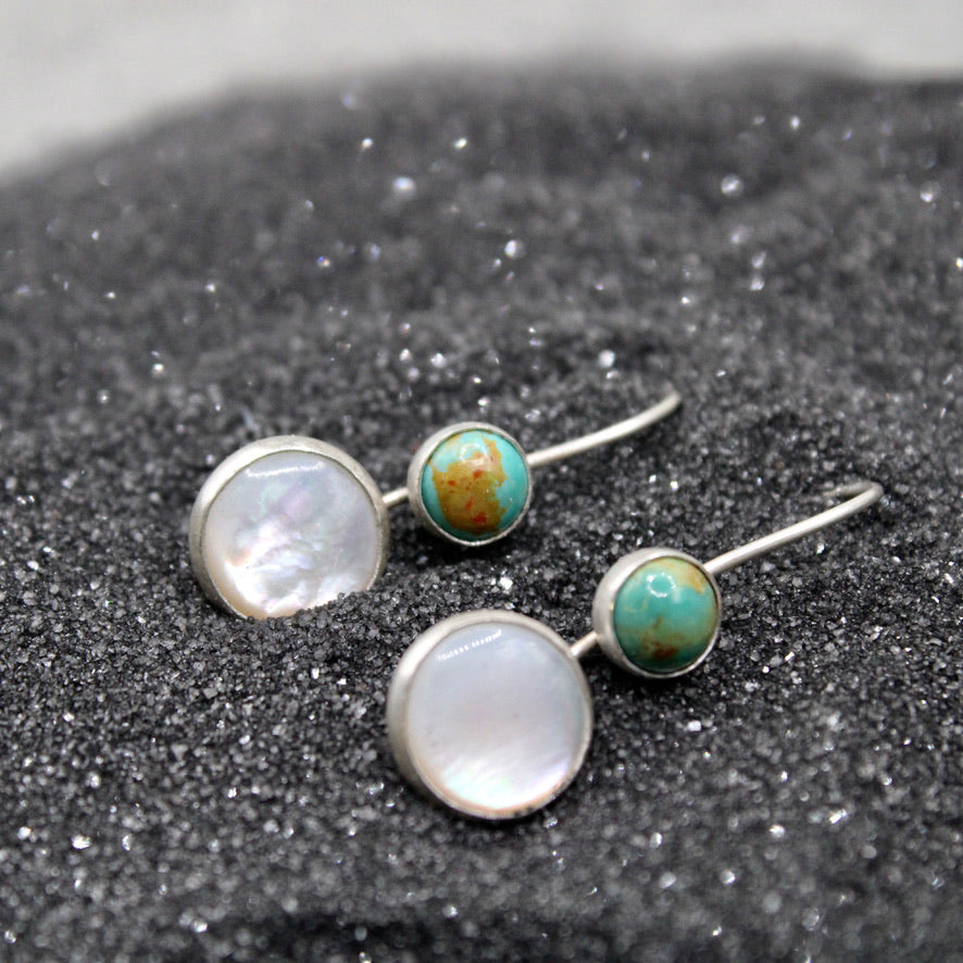 Mother of Pearl and Turquoise Earrings