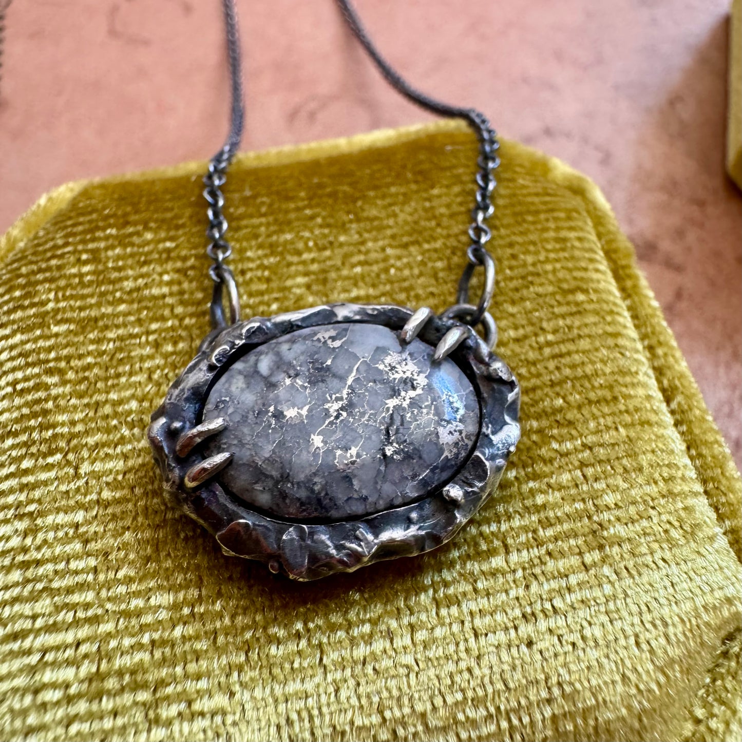 Silver veined quartz