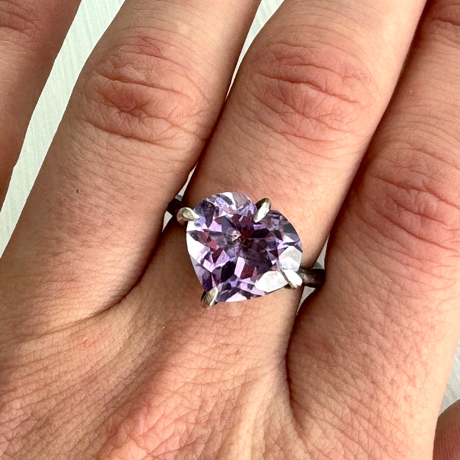 Heart Amethyst Cocktail Ring