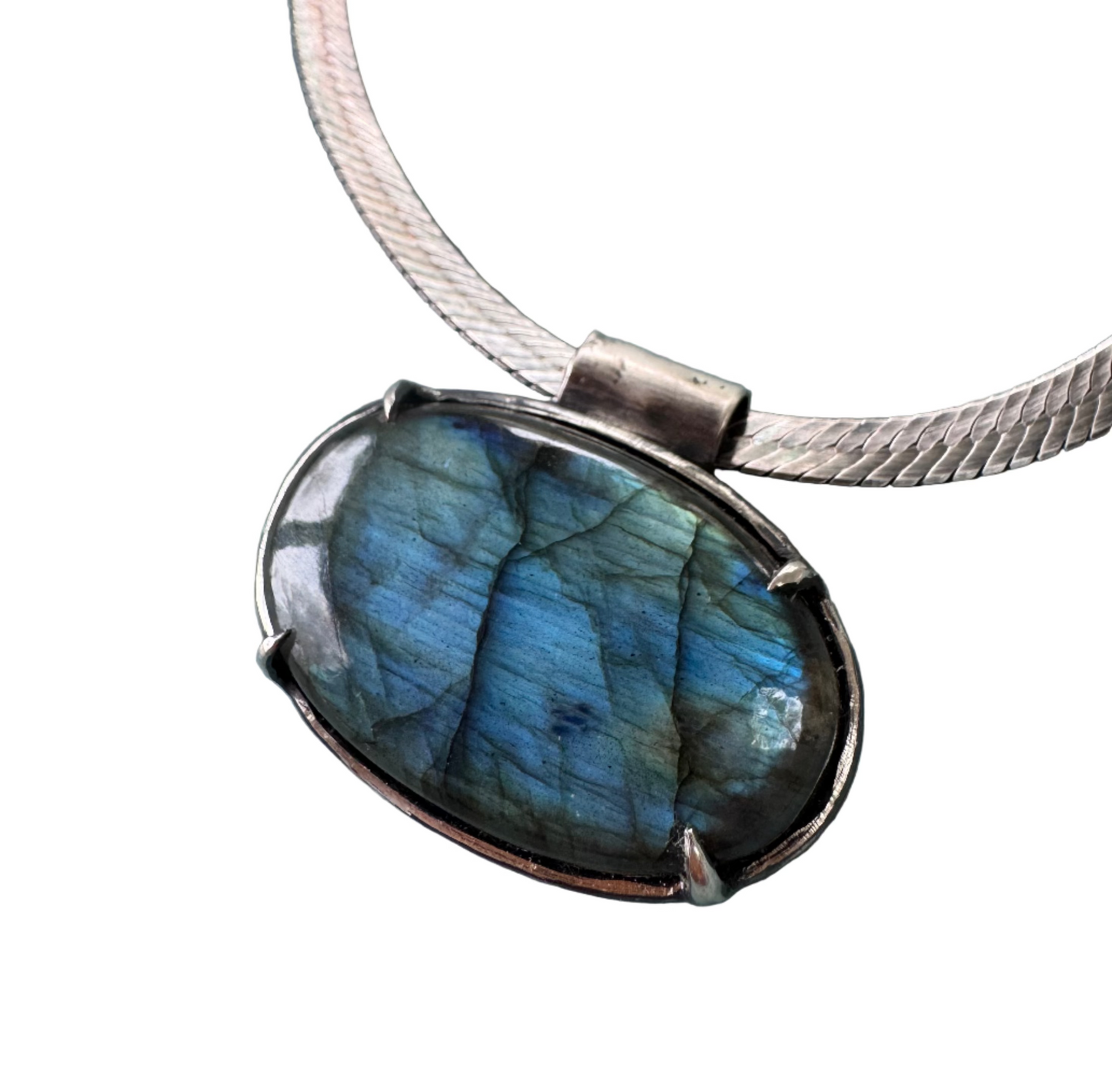 Large Labradorite Pendant with Blue Flash