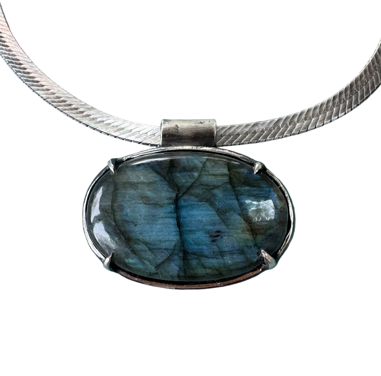Large Labradorite Pendant with Blue Flash