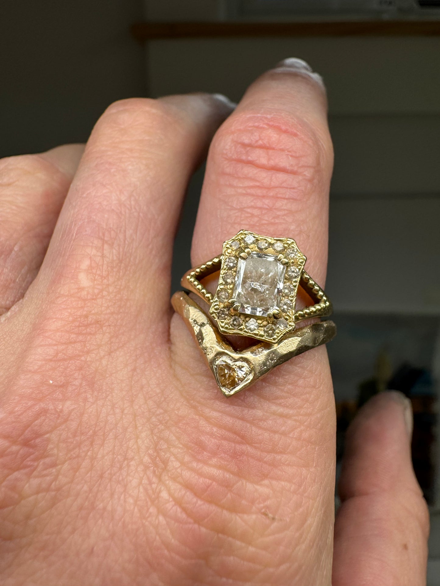 Heart Diamond Stacking Band