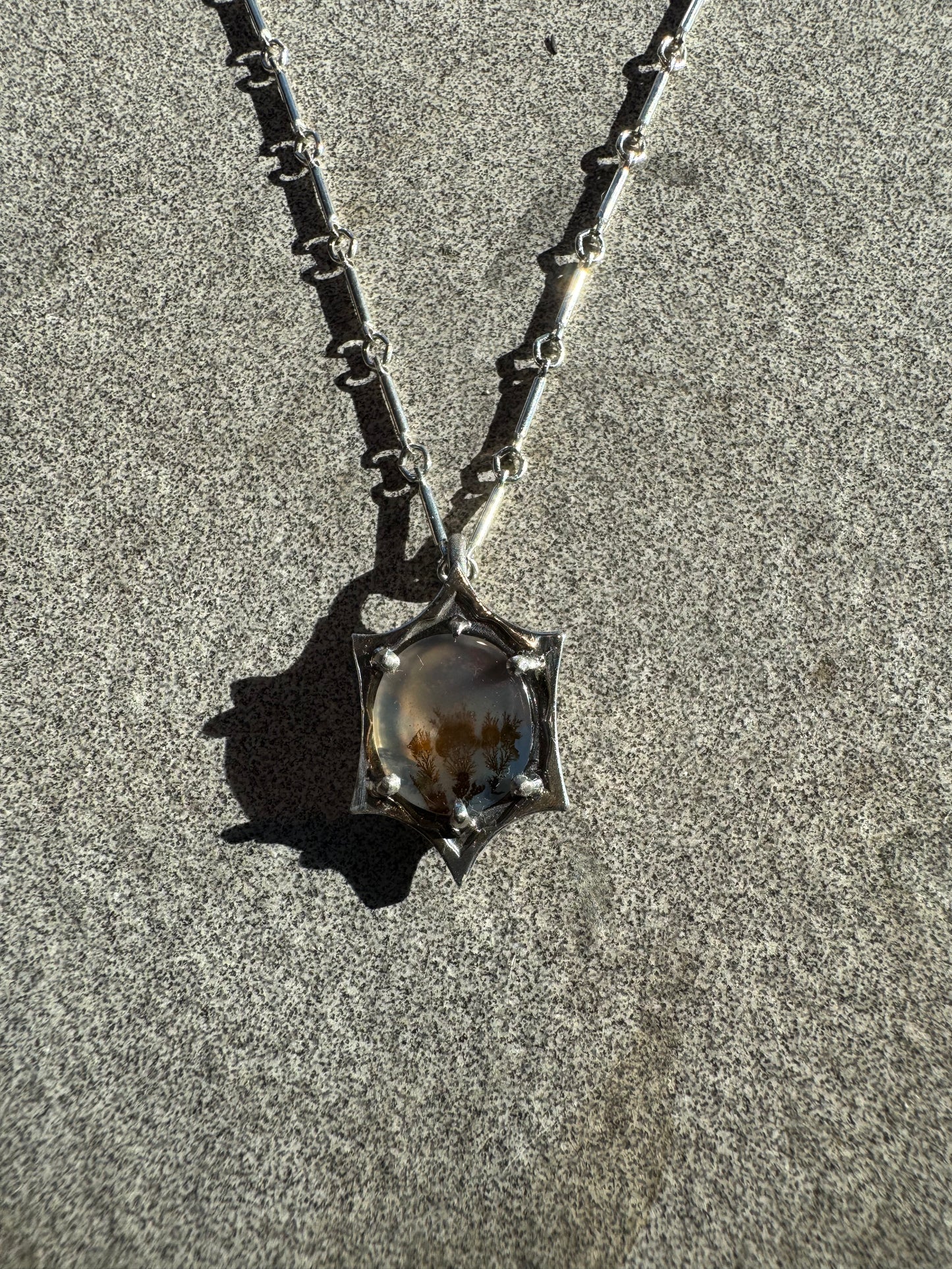 Dendritic agate pendant