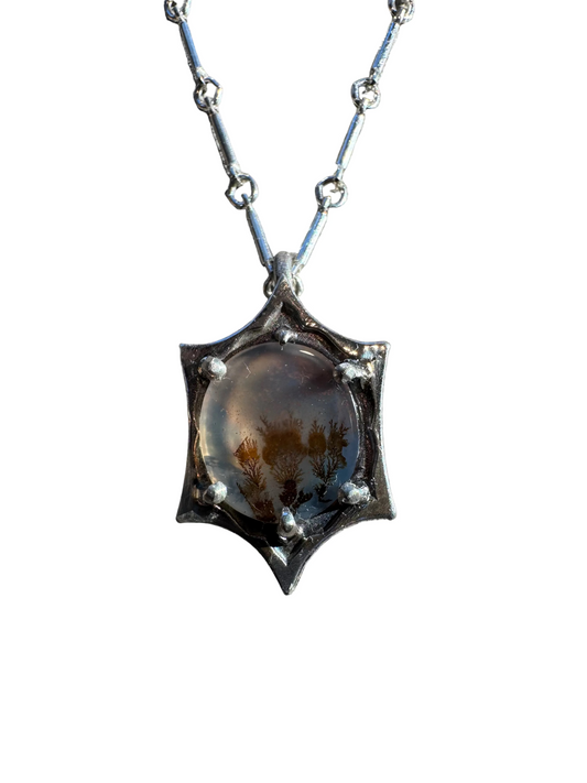 Dendritic agate pendant