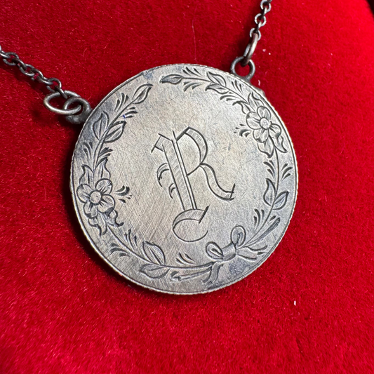 “R” Love Token on a 1861 silver quarter