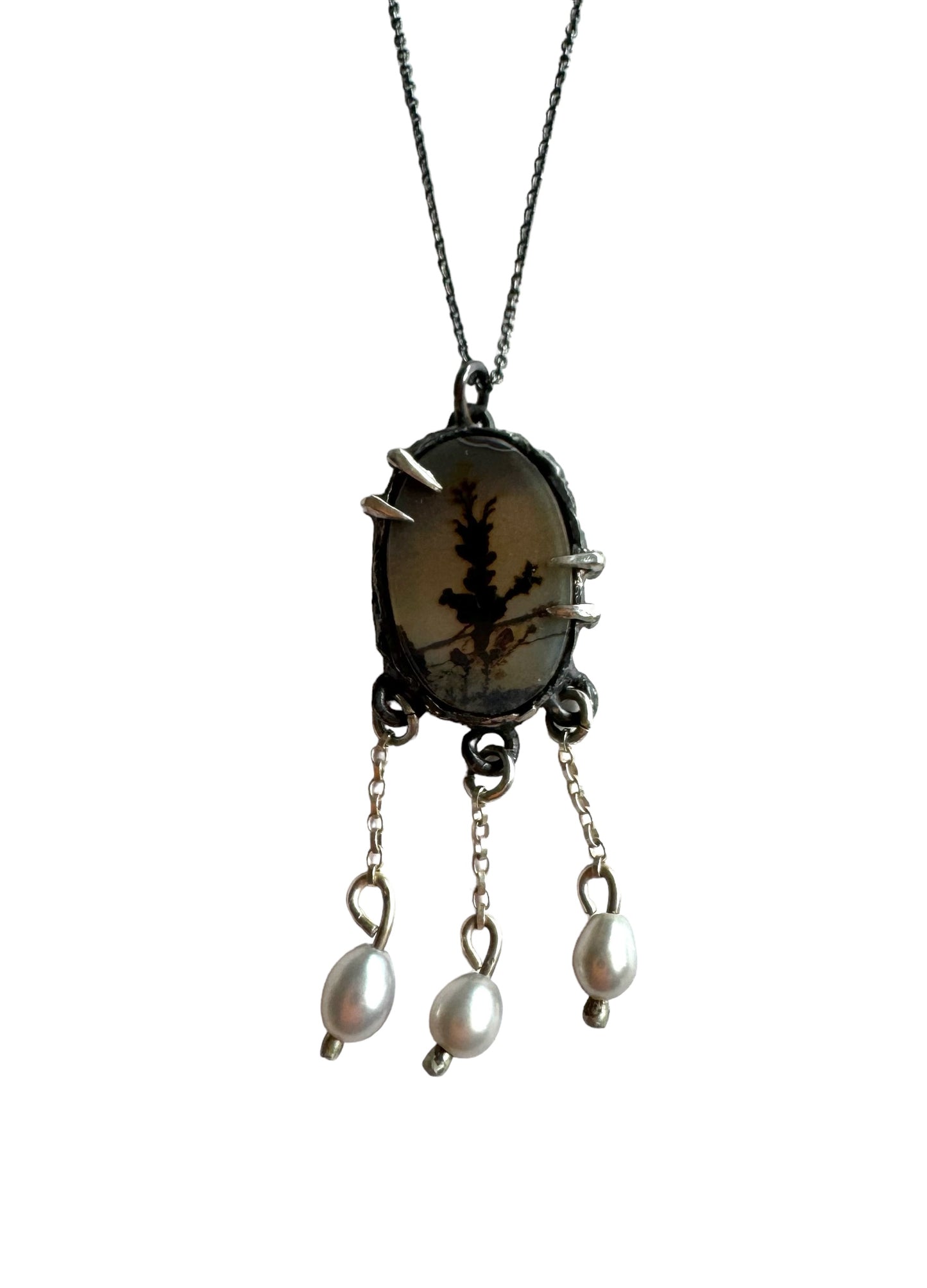 Dendritic Pearl tassel pendant