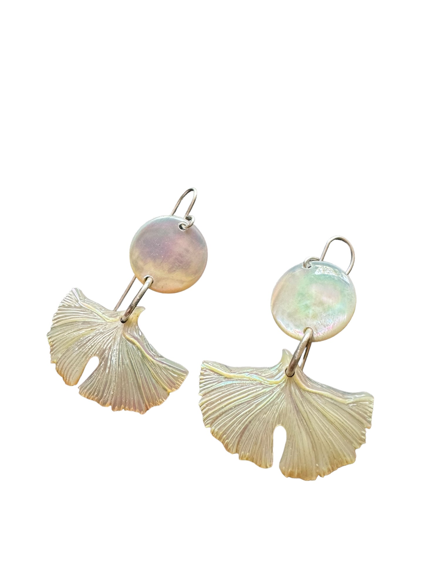 Mother of Pearl Ginkgo Earrings