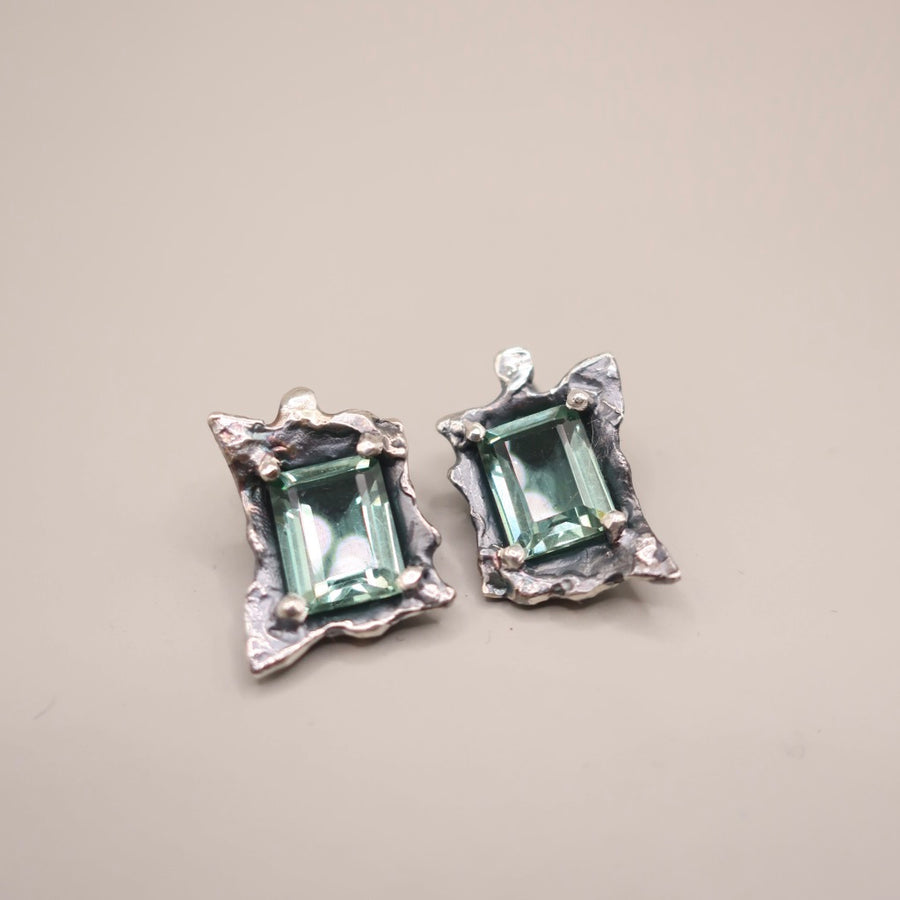 Petal Green Amethyst Earrings