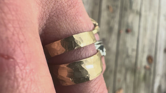 14k Gold Hammered band
