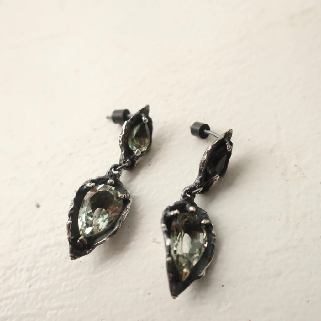 Green Amethyst Drop Earrings