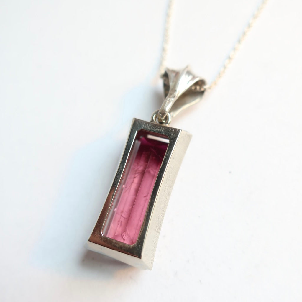 Pink Tourmaline White Gold Pendant - Mary Gallagher