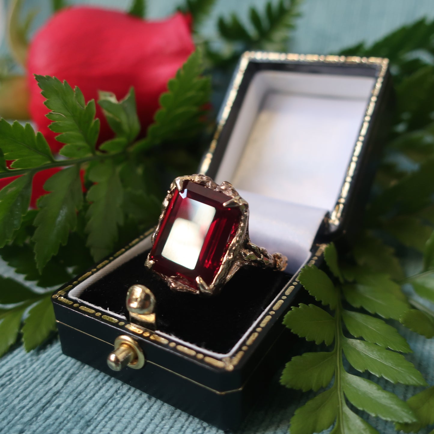 Gold Garnet Cocktail Ring - Mary Gallagher