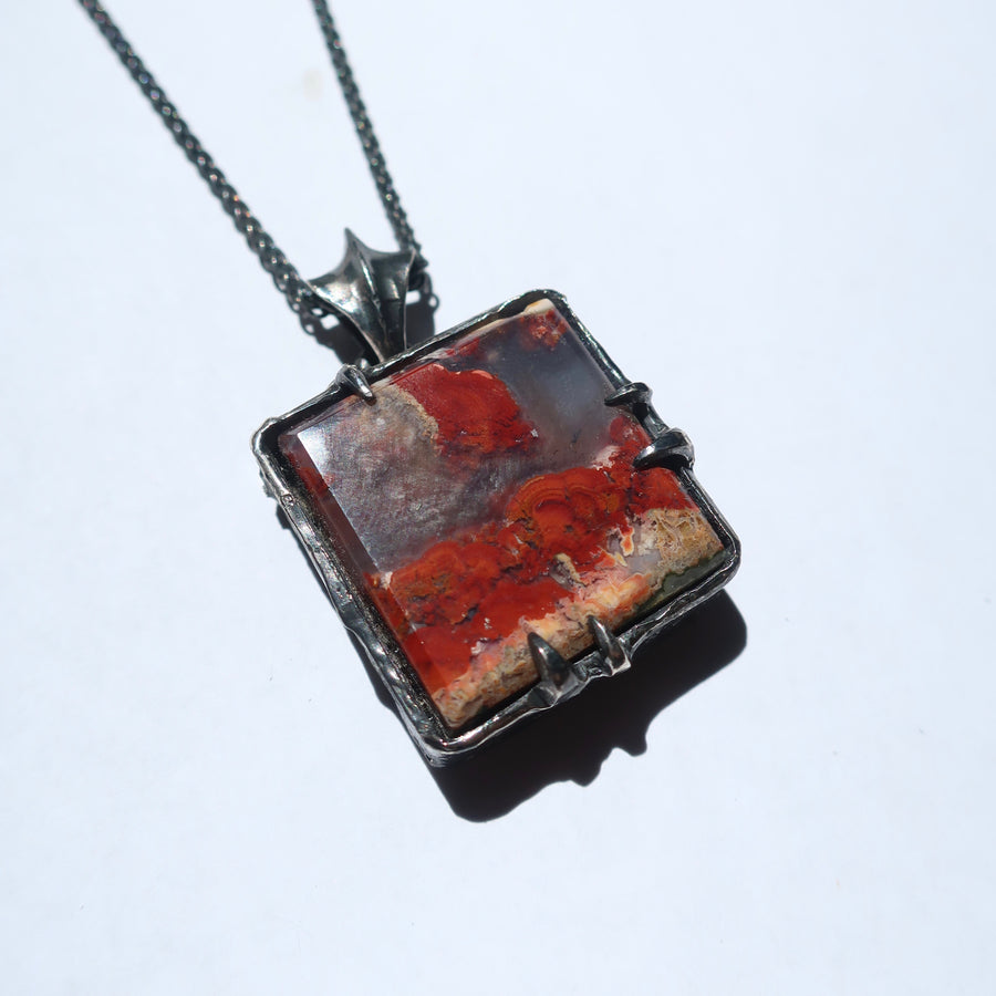 Scenic Agate Fire Stone Necklace Small - Mary Gallagher