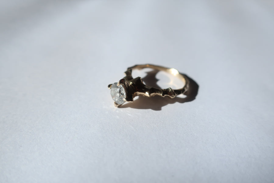 Salt and Pepper 14k gold Diamond Hecate Ring - Mary Gallagher