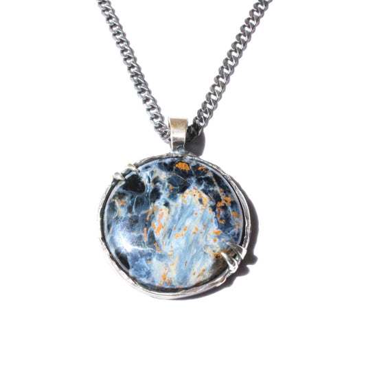 Pietersite Globe Pendant in Silver