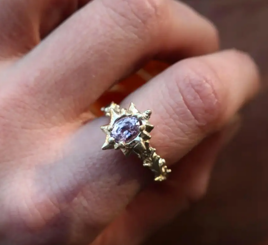Bloom Lavender Sapphire 14K yellow gold - Mary Gallagher