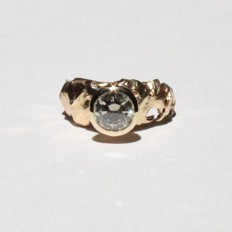2 Carat Grey Diamond Ring in 14K Yellow Gold