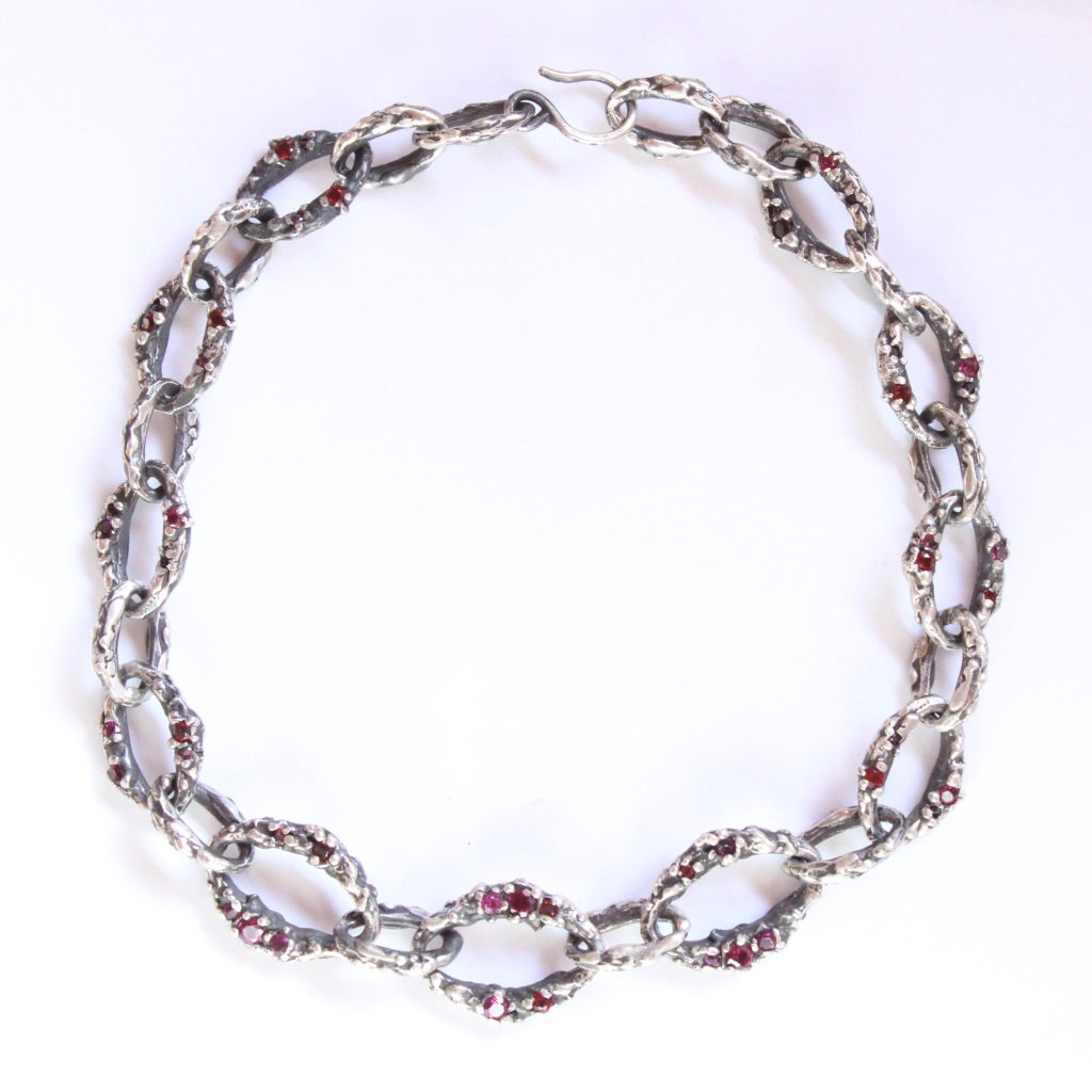 Garnet Encrusted Molten Chain - Mary Gallagher