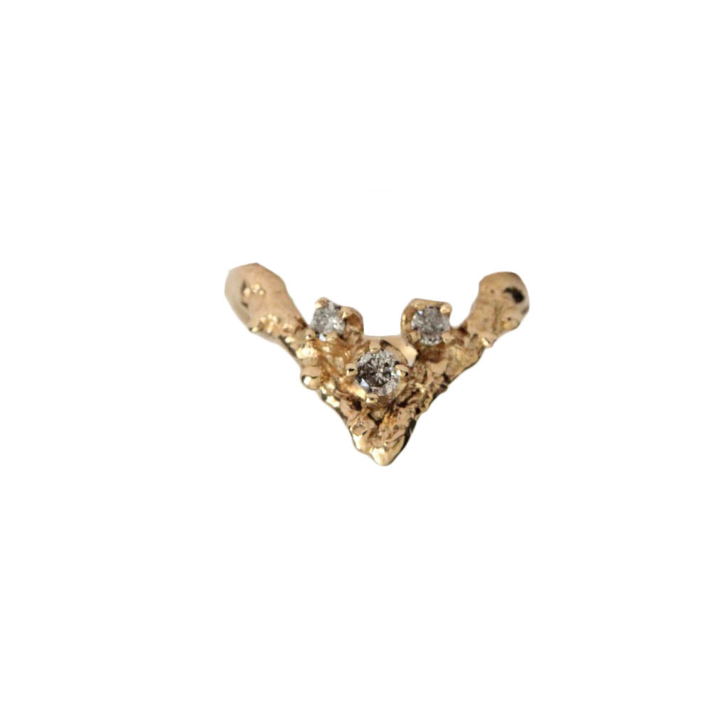 Gold Apex Ring with Grey Diamonds - Mary Gallagher