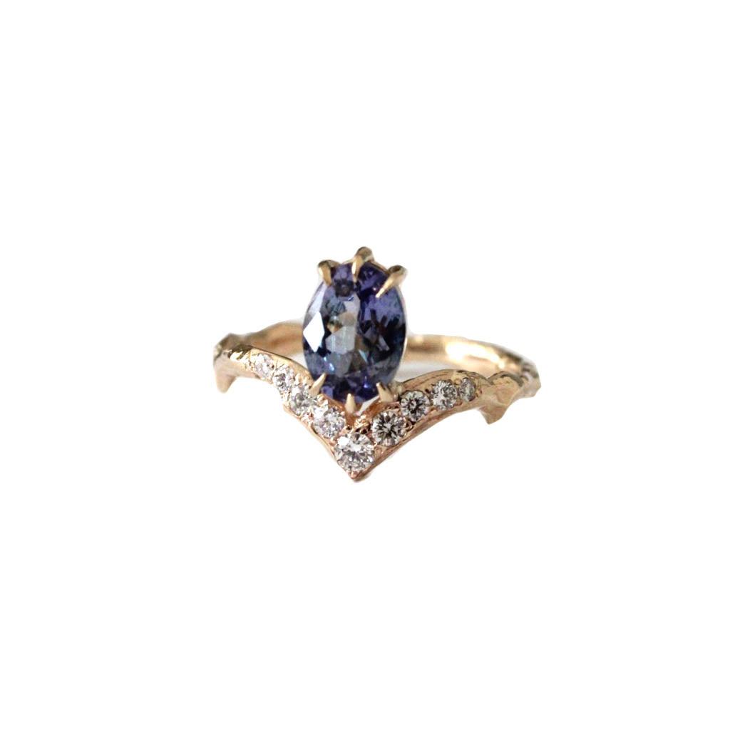 Tanzanite Oval Diamond Ring - Mary Gallagher