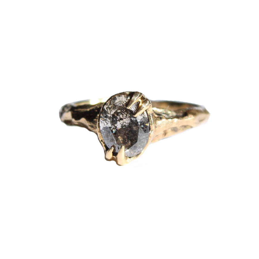 Fang Prong Brown Diamond Ring - Mary Gallagher