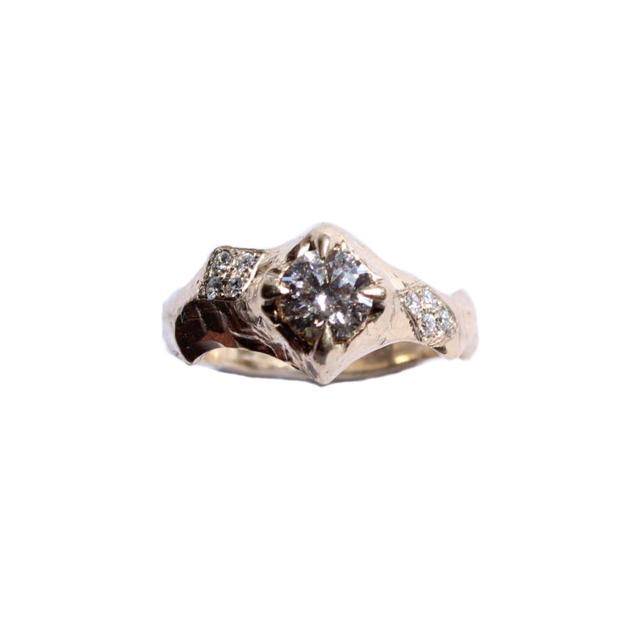 14K Yellow Gold Serac ring with Diamonds - Mary Gallagher