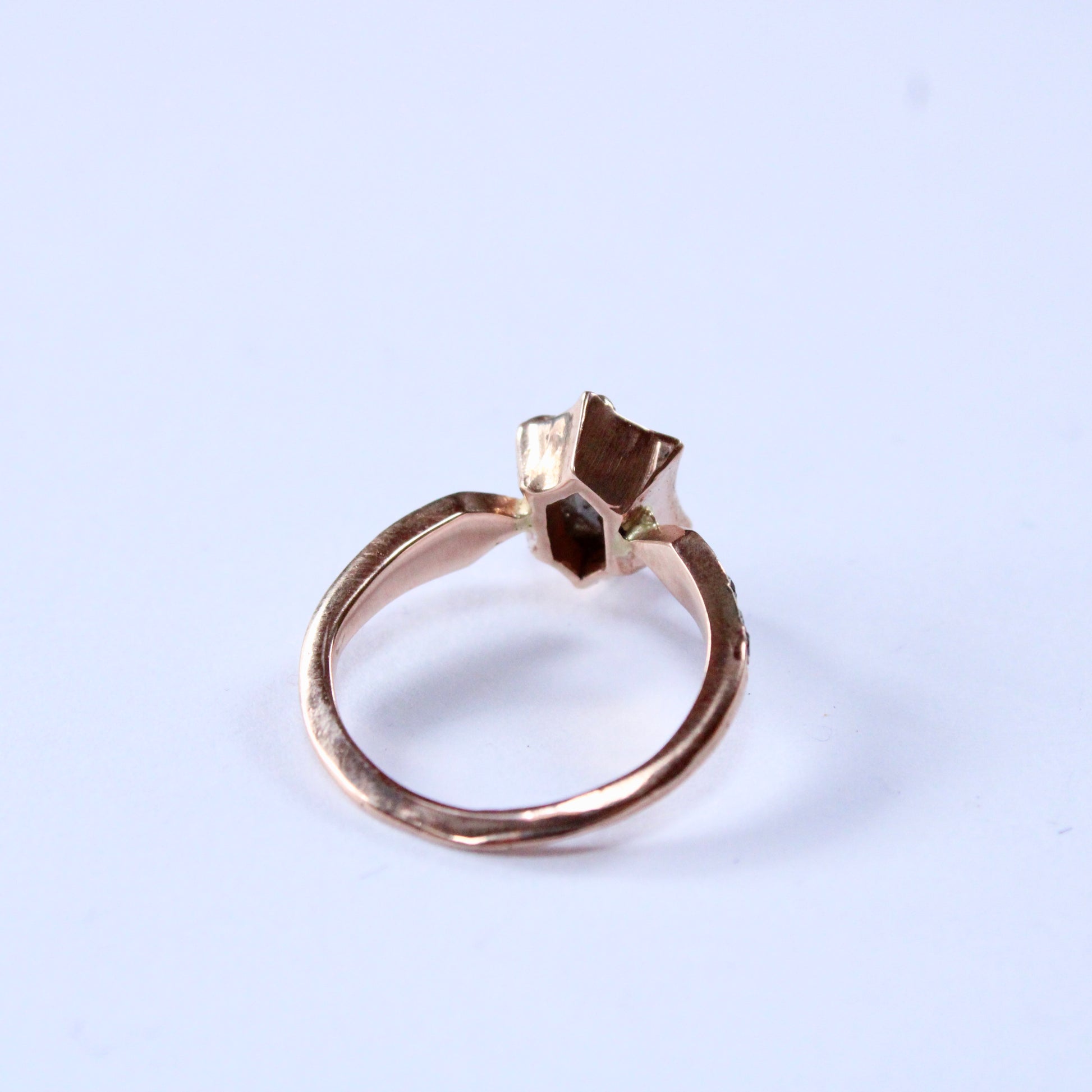 14 Karat Rose Gold Hexagon Diamond Ring - Mary Gallagher