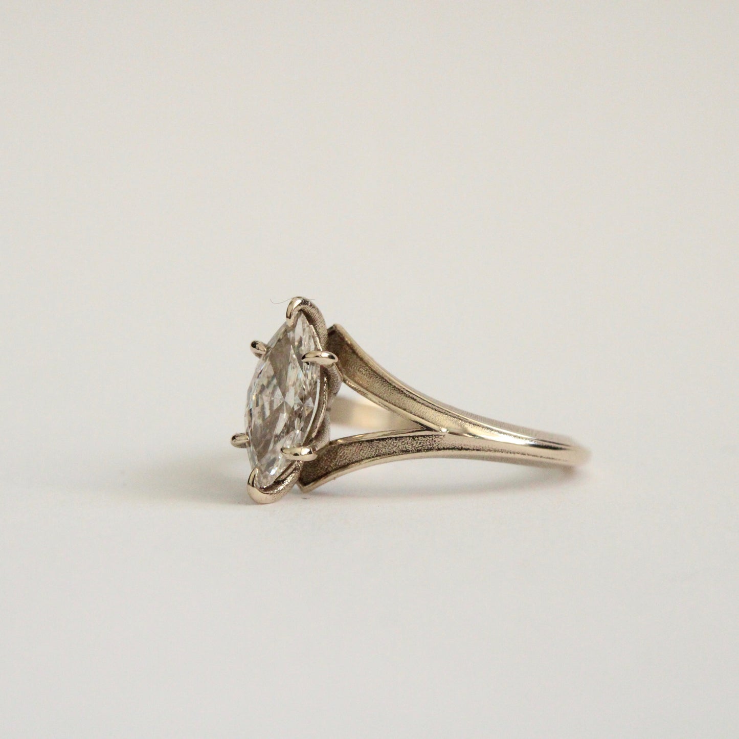 Marquise Diamond Ring in 14 Karat White Gold - Mary Gallagher