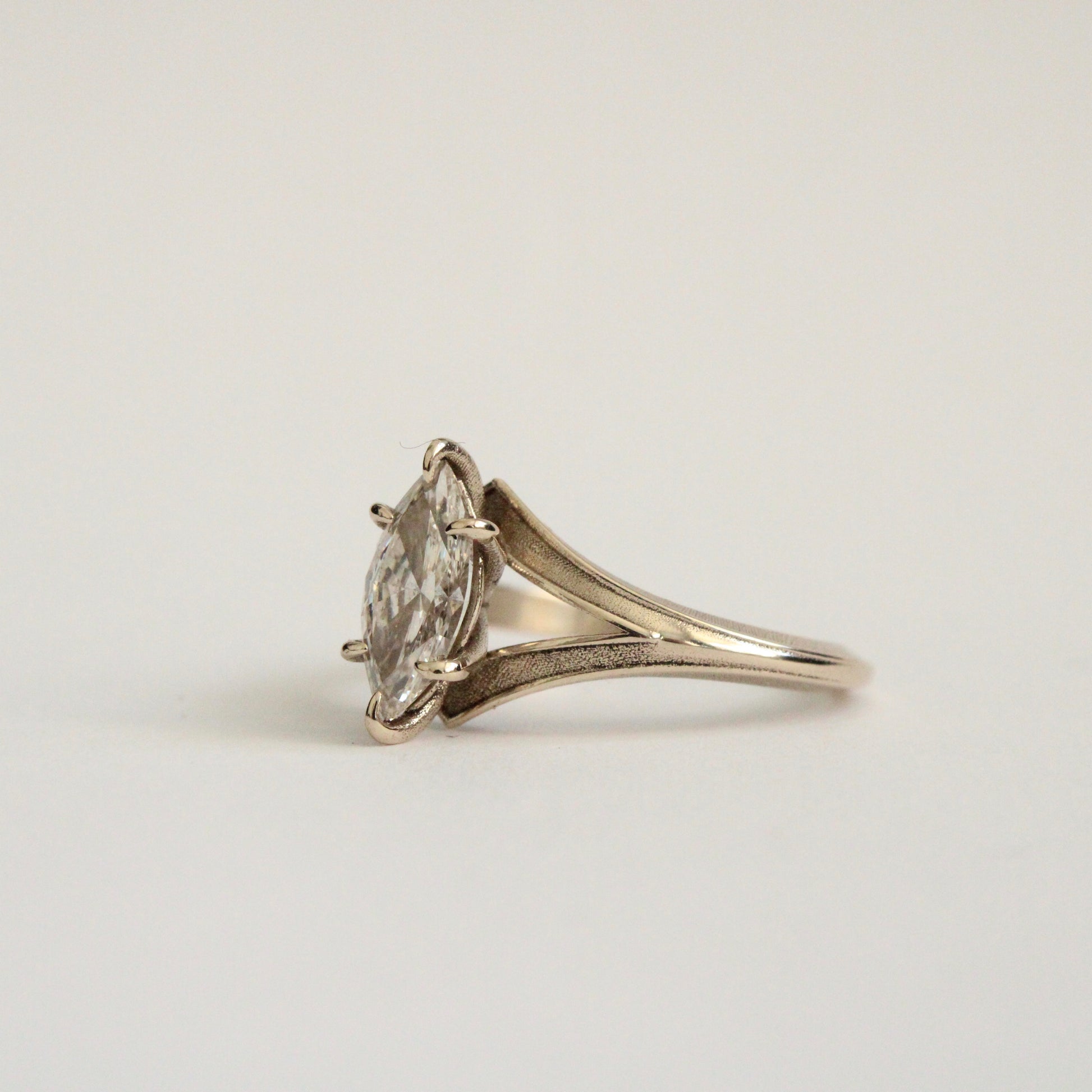 Marquise Diamond Ring in 14 Karat White Gold - Mary Gallagher