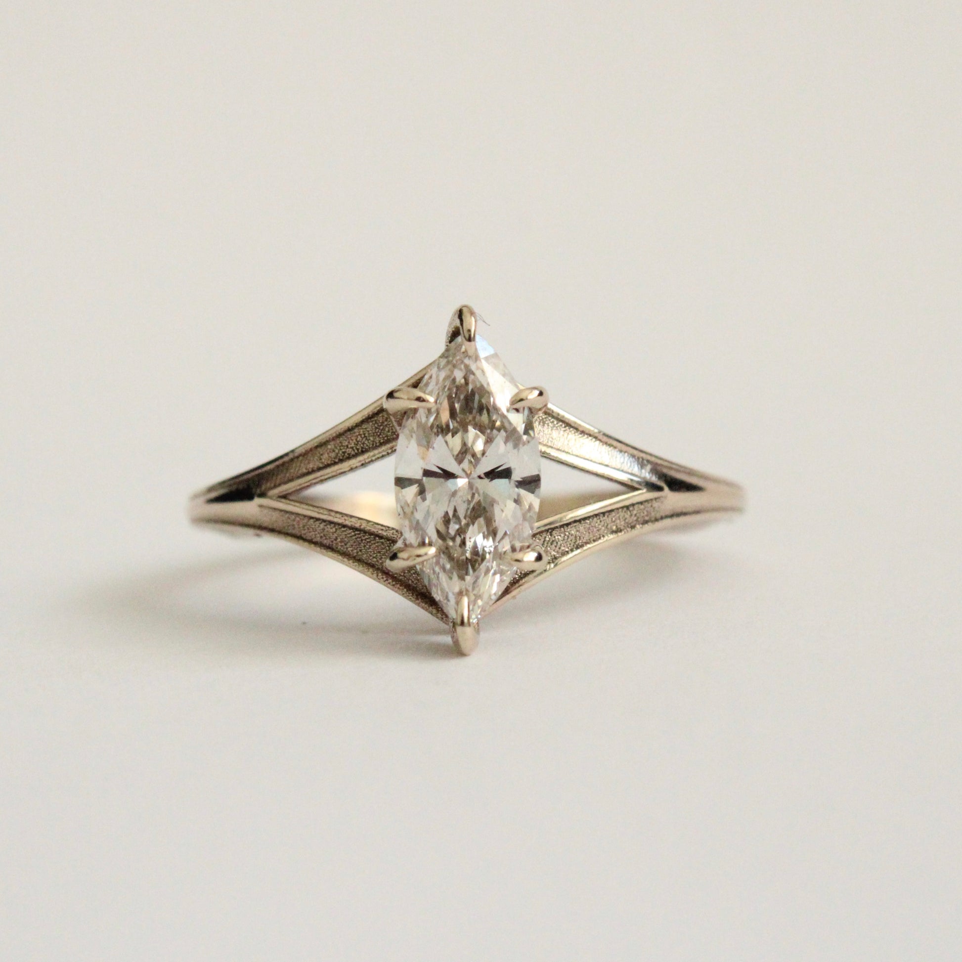 Marquise Diamond Ring in 14 Karat White Gold - Mary Gallagher