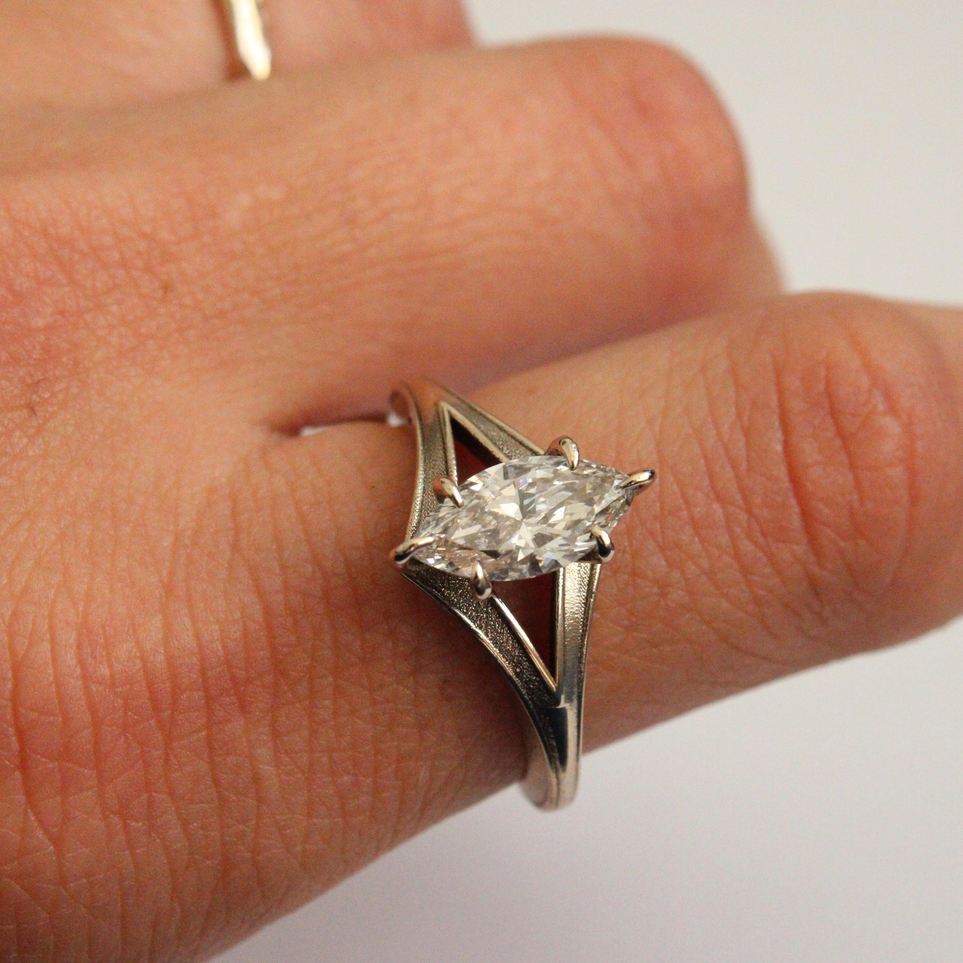 Marquise Diamond Ring in 14 Karat White Gold - Mary Gallagher